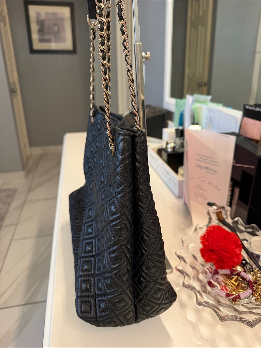 Tory Burch Black Quilted Chain-Handle Shoulder Bag - Picture 6 of 17
